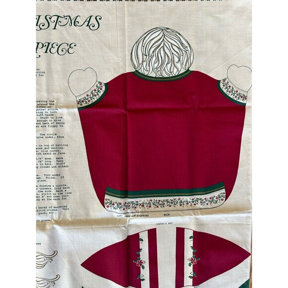 Vintage Victorian Christmas Santa Centerpiece Cut Out Pattern Cut & Sew Country - Picture 9 of 12